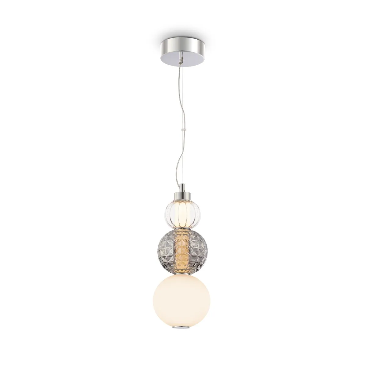P069PL-L16CH3K Подвесной Светильник Pendant 3000K 360.0° IP 20 Металл, Стекло LED Хром Разноцветный 16Вт