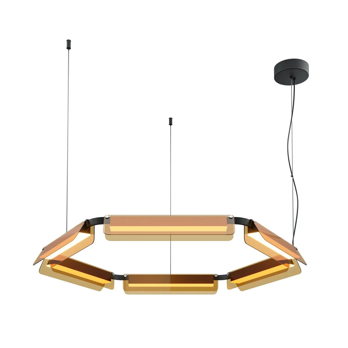 MOD296PL-L60BC3K Подвесной Светильник Modern 3000K 120.0° IP 20 Металл, Стекло LED Черный Янтарный 60Вт
