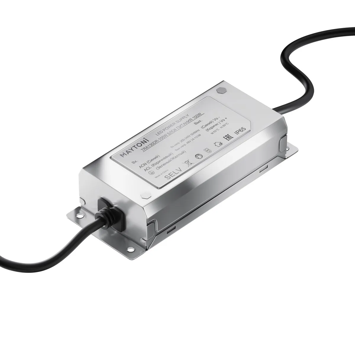 TRA130DR-100W Светильник Блоки питания 48В 0K 120° IP 65 Алюминий Серебро 100Вт