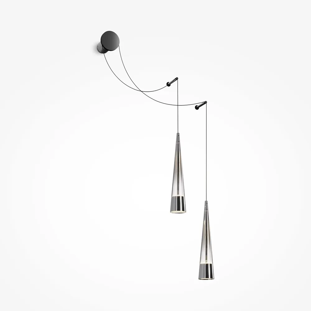 P090WL-L24CH3K Настенный Светильник Pendant 3000K 120.0° IP 20 Металл, Стекло LED Черный Прозрачный 24Вт