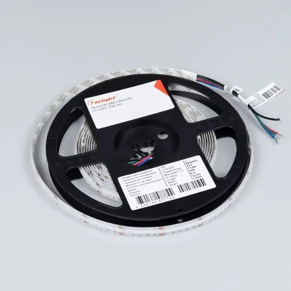 046937 Светодиодная лента CSP-X840-12mm 24V RGBW-Warm (17.2 W/m, IP20, 5m) (Arlight, 5 лет)