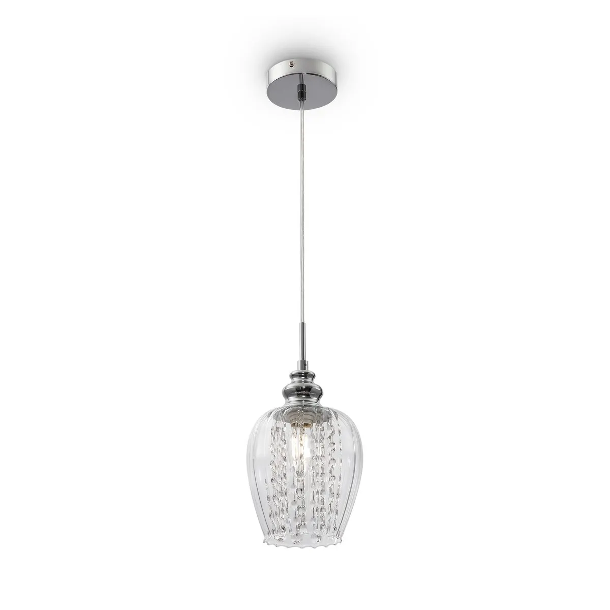 MOD044-PL-01-N Подвесной Светильник Pendant 0K 36° IP 20 Металл, Стекло E14 Никель Прозрачный 40Вт
