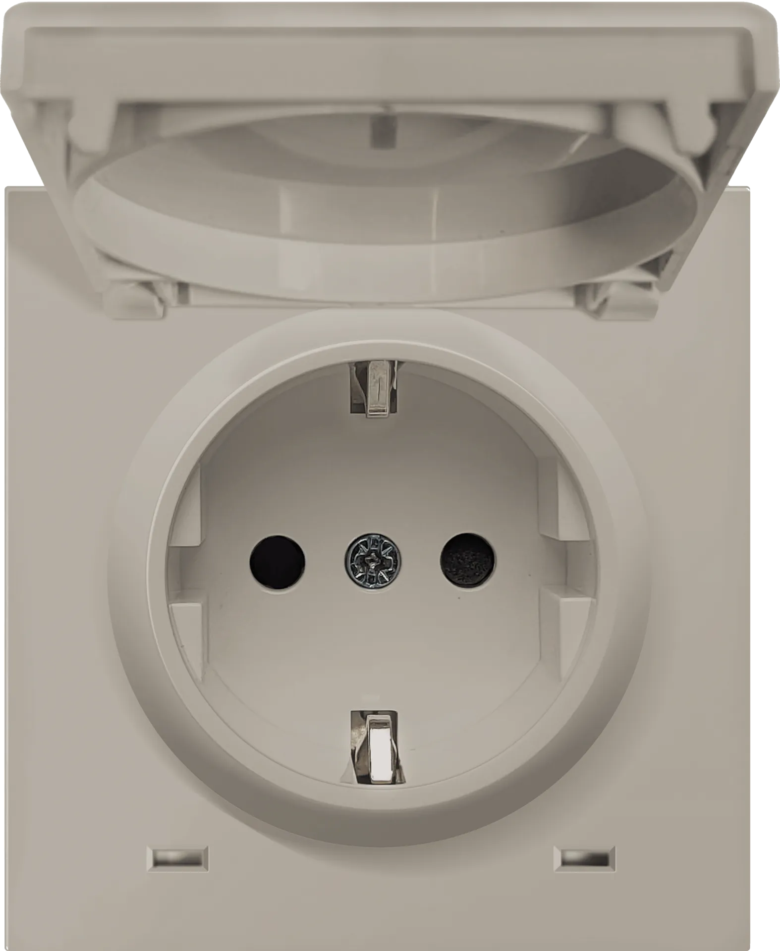 DA45435 Накладка для розетки Schuko с заземлением, с крышкой, 16A 250 В~, матовый кашемир, серия R98