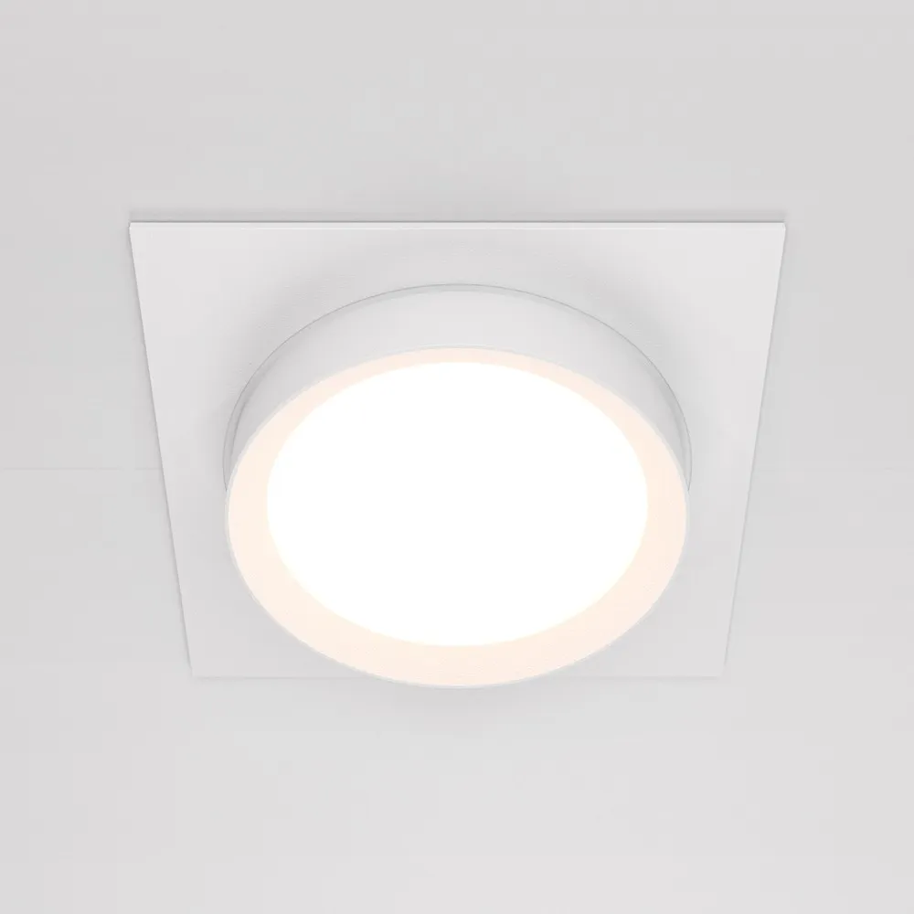 DL086-GX53-SQ-W Встраиваемый Светильник Downlight 0K 120° IP 20 Алюминий и пластик GX53 Белый 110мм