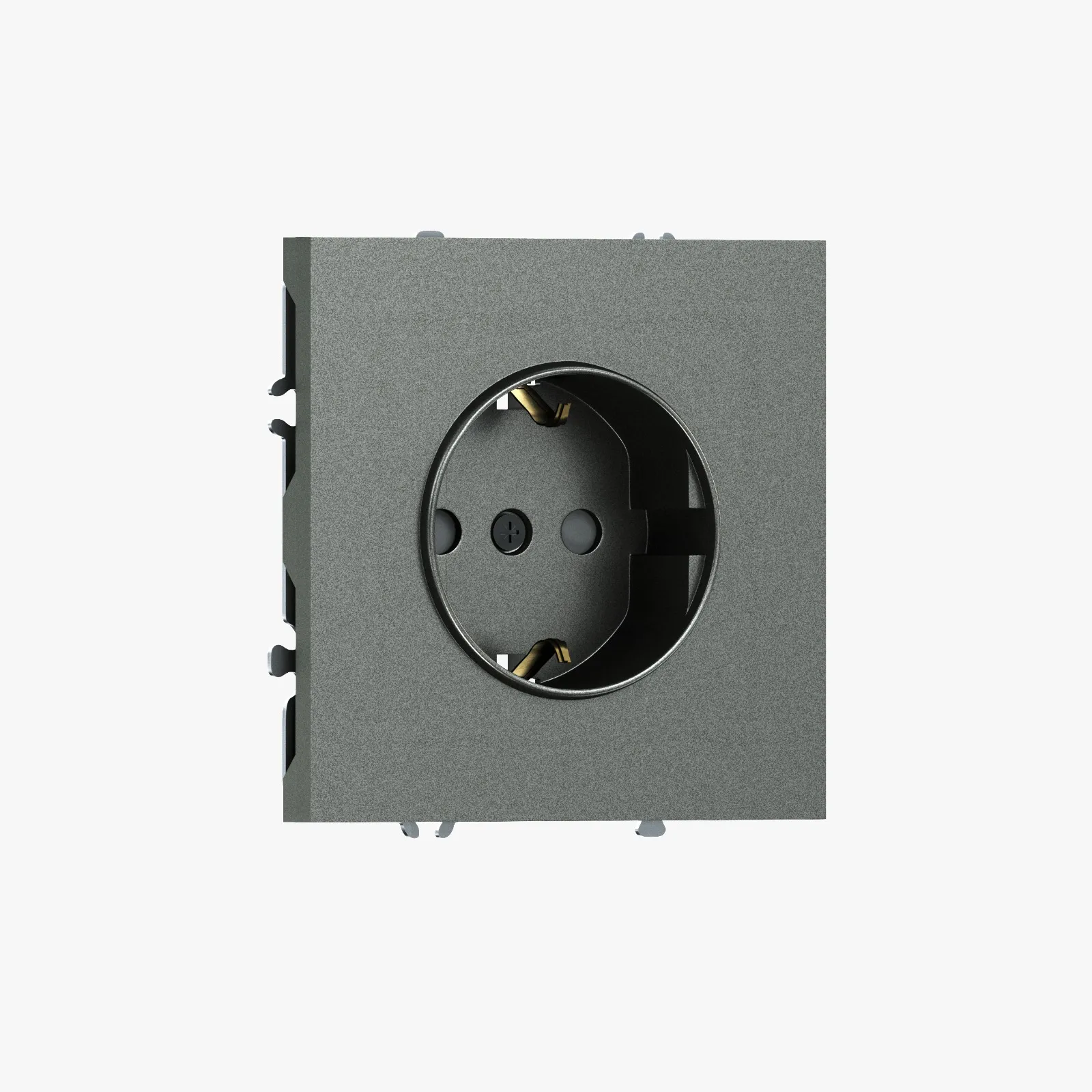 DB18800-DS22045 Розетка 220В с заземлением 1-я, со шторками, 16А, на винтах, матовый титан Donel S08