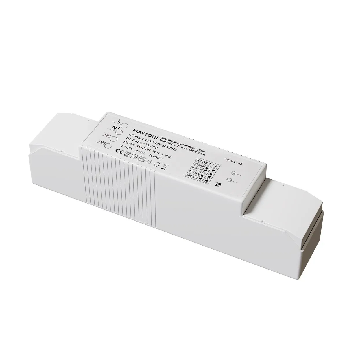 PSL-DL40-S-350-500mA Светильник DALI 0K 36° IP 20 Пластик Белый