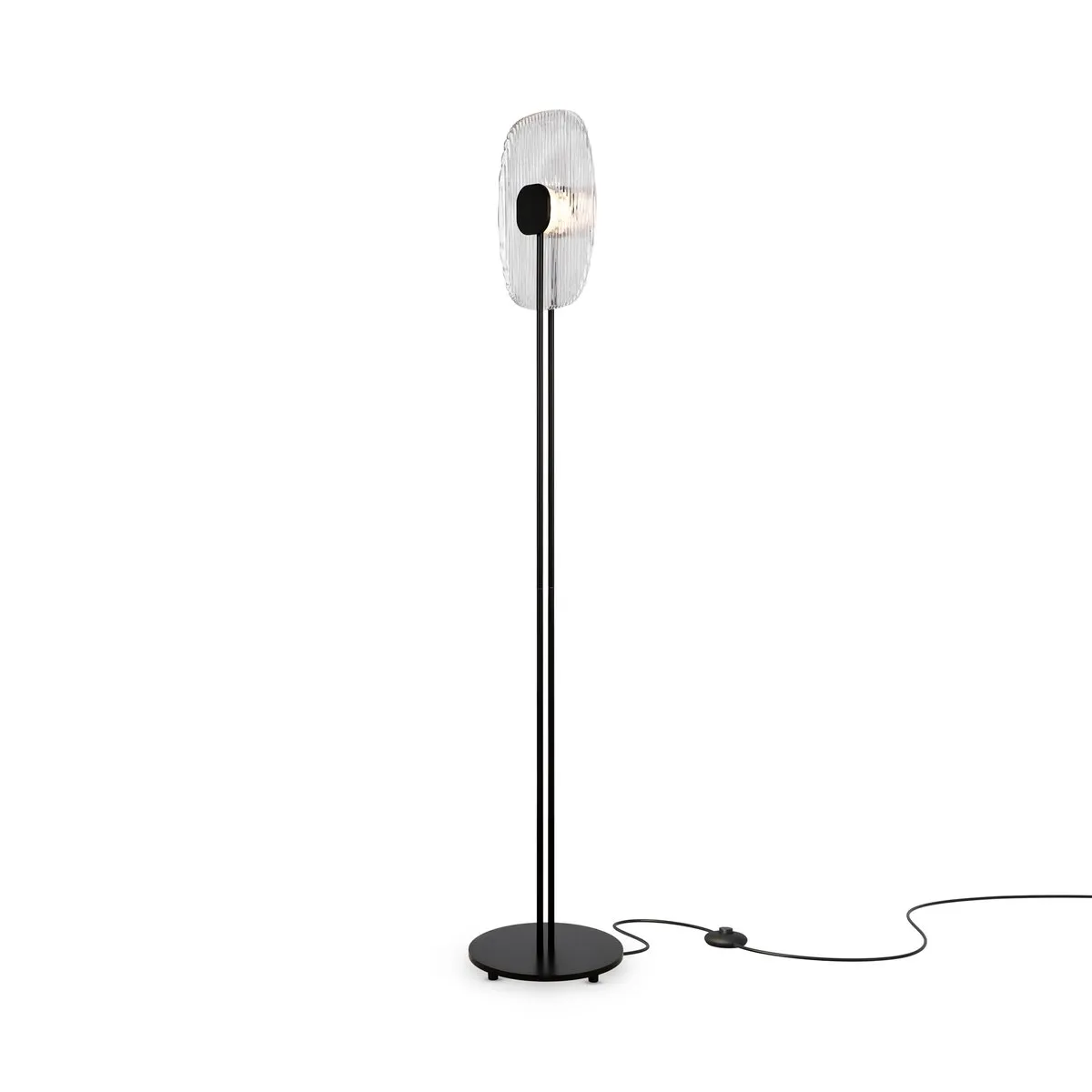 MOD152FL-L1BK Напольный Светильник Modern 3000K 360.0° IP 20 Нержавеющая Сталь, Стекло LED Черный Прозрачный