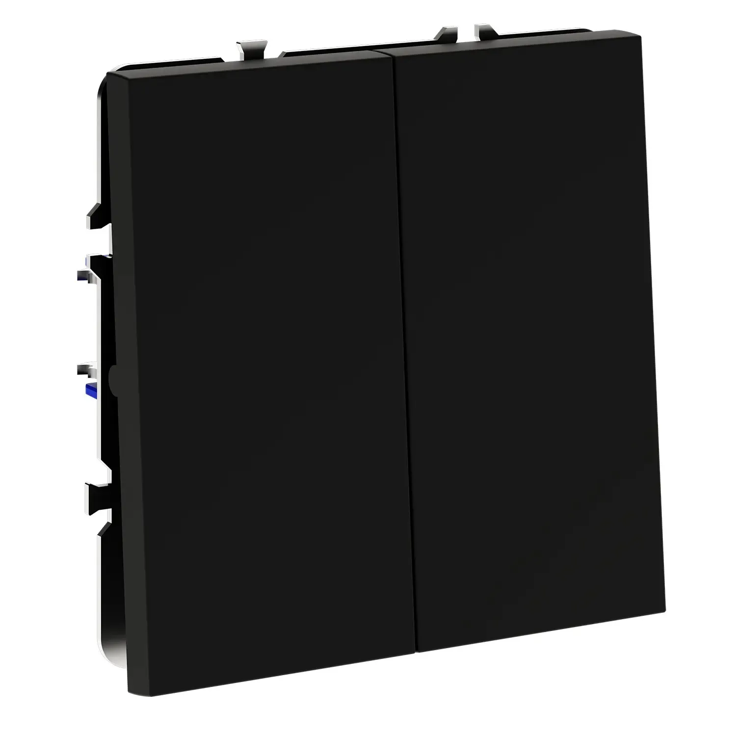 VLS020508 Перекрестный переключатель встраиваемый VOLTUM S70 двухклавишный 10А, (черный матовый)