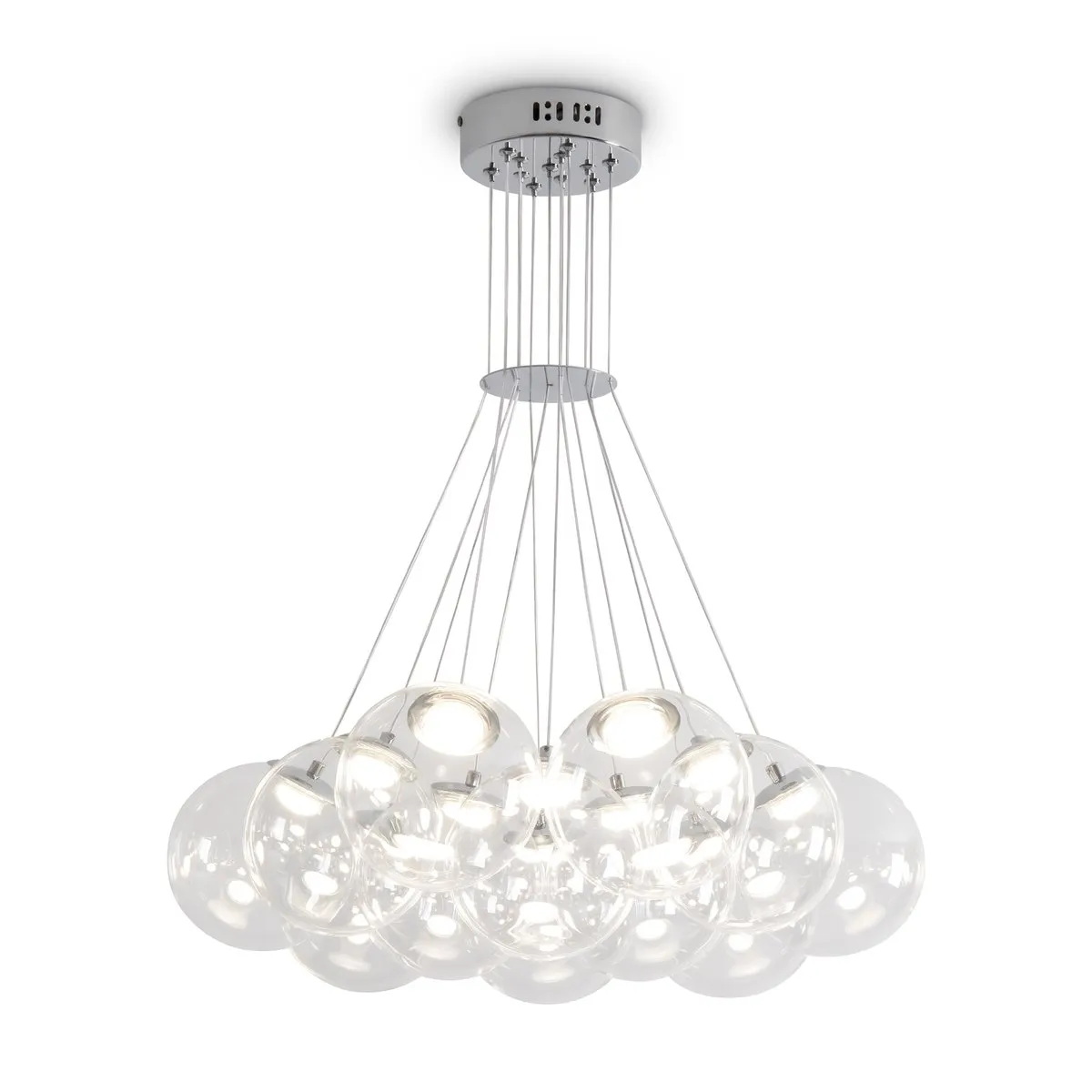 FR5580PL-L60CH Подвесной Светильник Modern 2800K 120.0° IP 20 Металл, Стекло LED Никель Прозрачный 55Вт