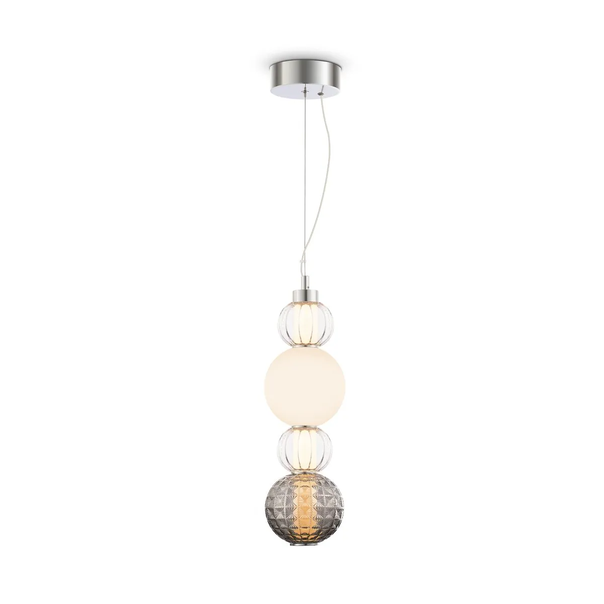 P069PL-L17CH3K Подвесной Светильник Pendant 3000K 360.0° IP 20 Металл, Стекло LED Хром Разноцветный 17Вт