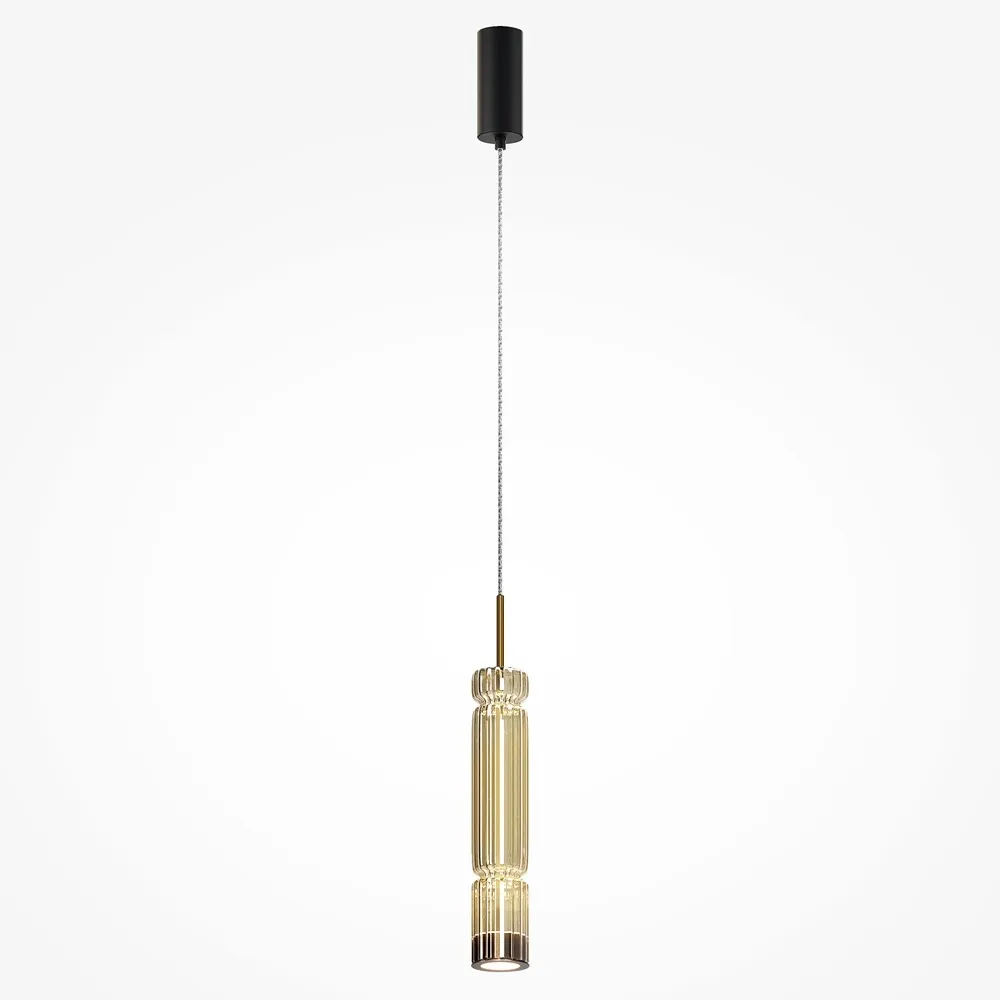 MOD272PL-L12BS3K1 Подвесной Светильник Modern 3000K 120.0° IP 20 Металл, Стекло LED Черный Коньячный 8Вт