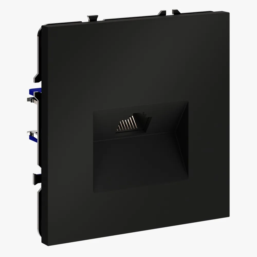 VLS060108 Розетка компьютерная встраиваемая VOLTUM S70 RJ45 кат.6, (черный матовый)