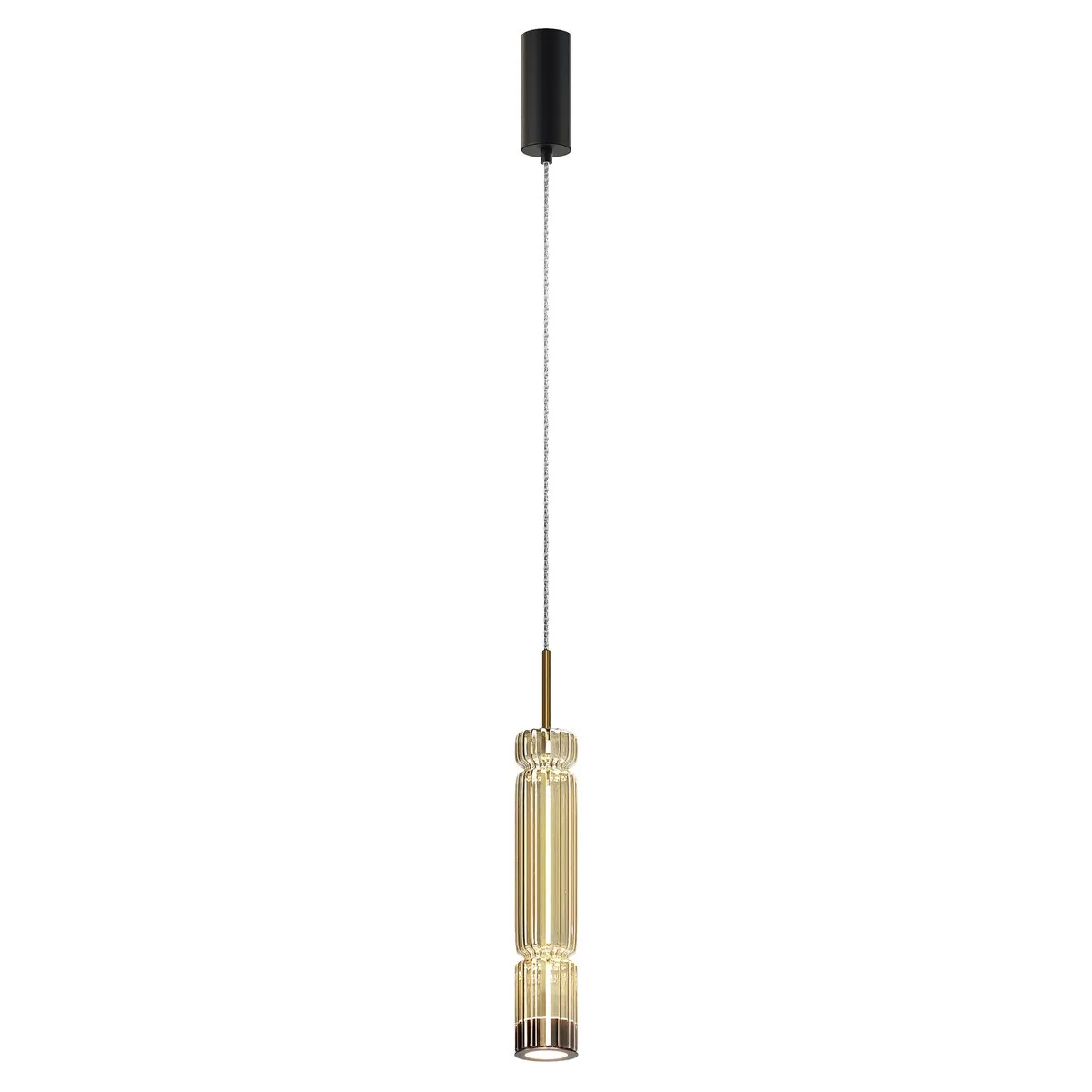 MOD272PL-L12BS3K Подвесной Светильник Modern 3000K 120.0° IP 20 Металл, Стекло LED Черный Коньячный 8Вт