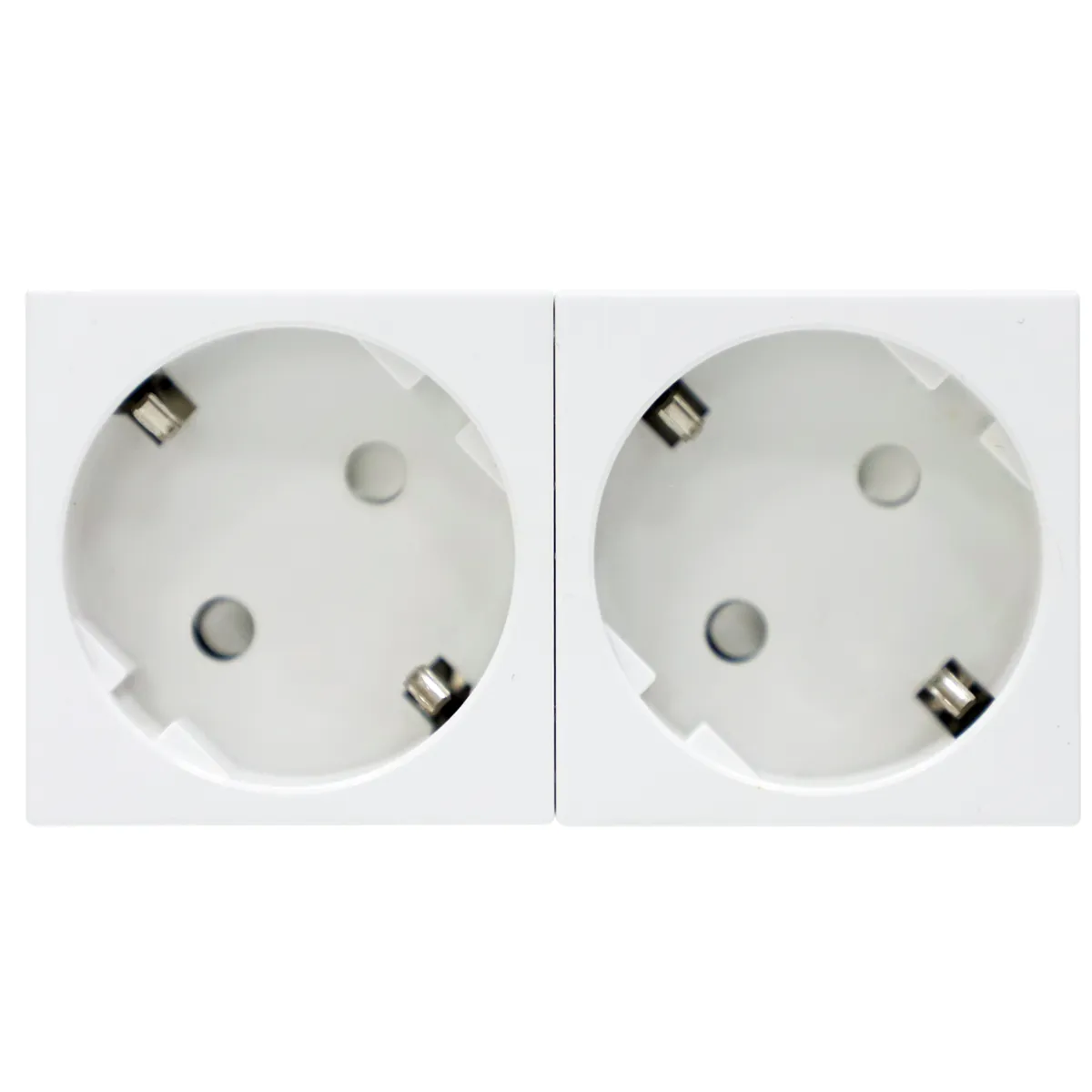 DF6D2W Розетка 2х2К+З нем.ст., 45 гр., с з/ш, бел. (90х45мм), серия (тип) DF6