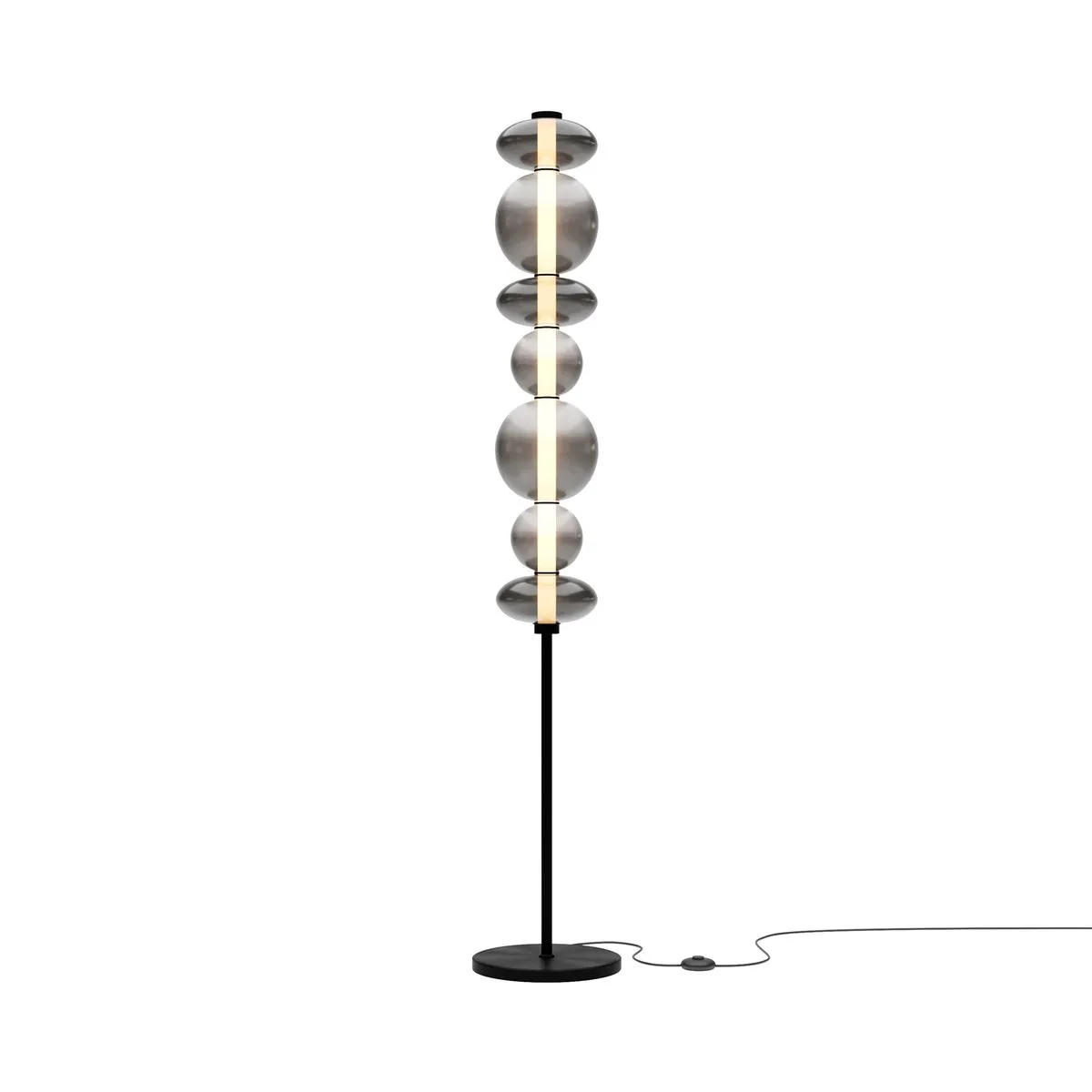 MOD307FL-L40B3K Напольный Светильник Modern 3000K 360.0° IP 20 Металл, Стекло LED Черный Дымчатый 40Вт