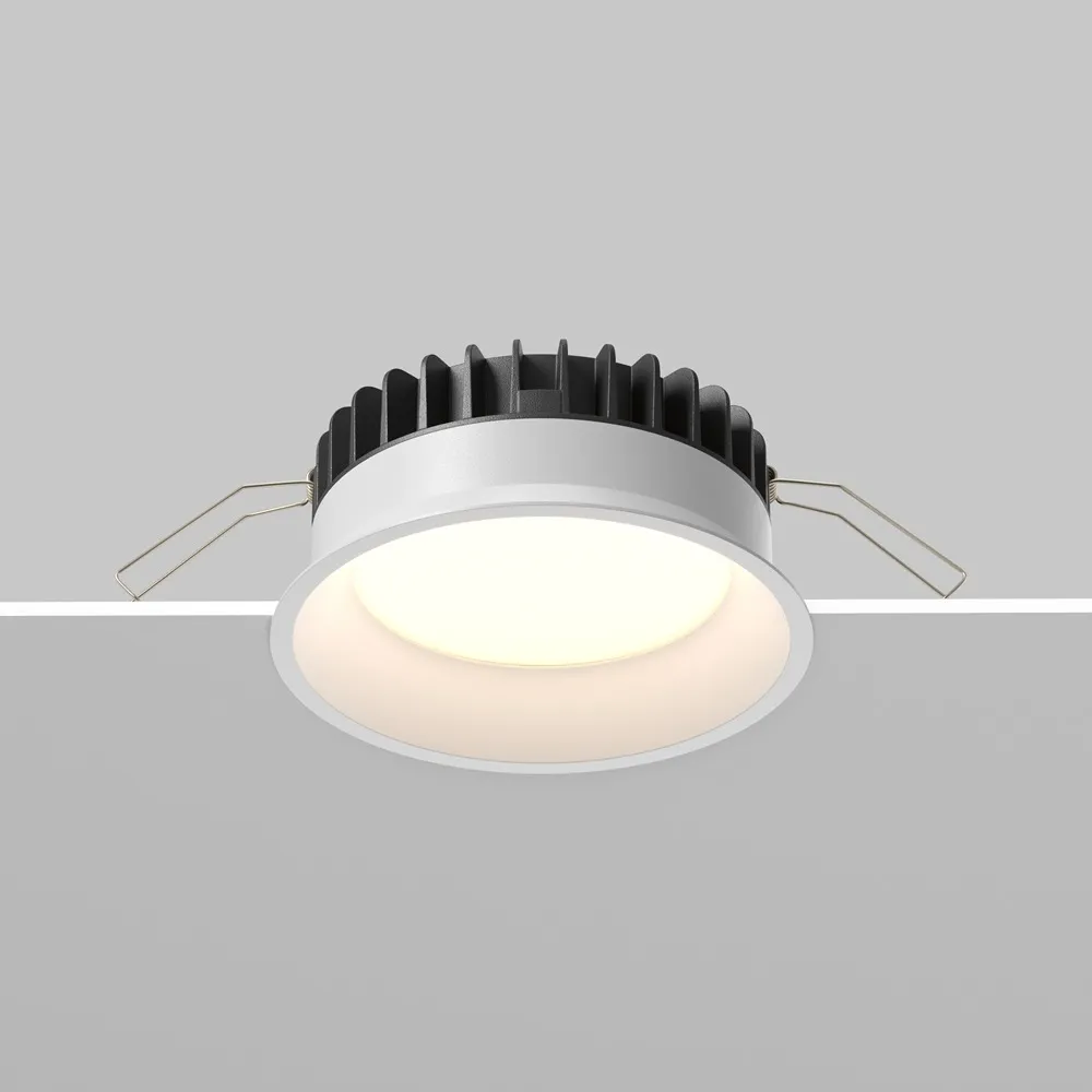 DL055-12W3-4-6K-W Встраиваемый Светильник Downlight 0K 100.0° IP 44 Алюминий и пластик LED Белый 12Вт