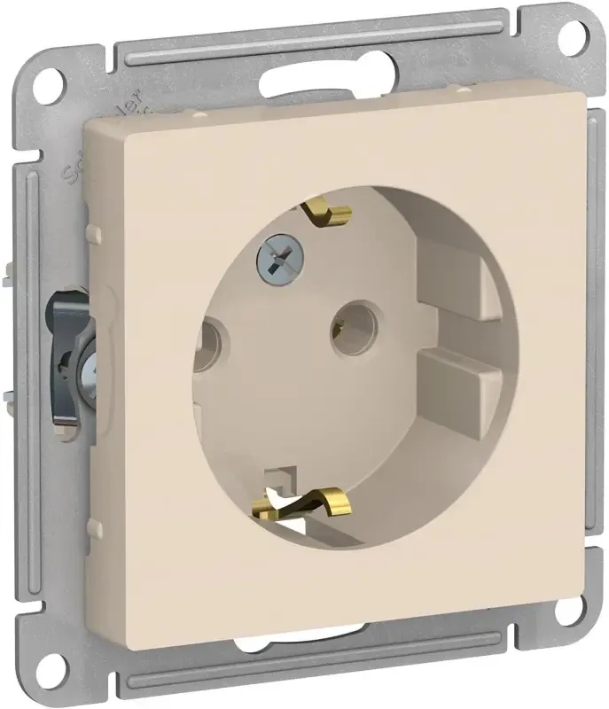 ATN000243 Розетка электрическая Systeme AtlasDesign БЕЖЕВАЯ  С заземлением