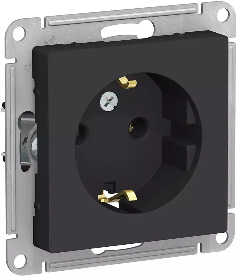 ATN001043 Розетка 220В с заземлением SE AtlasDesign (карбон)