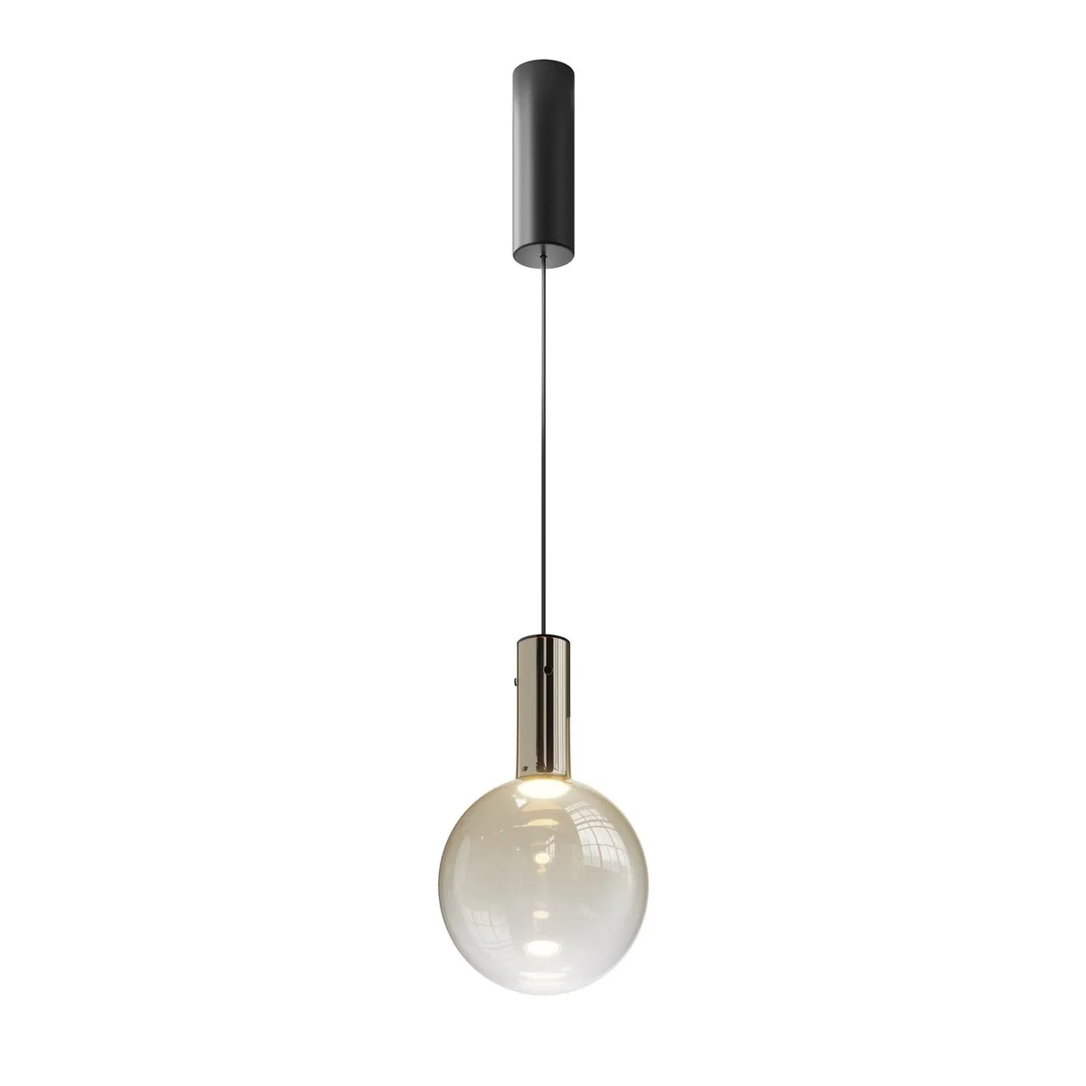 MOD182PL-L4CG3K Подвесной Светильник Modern 3000K 120.0° IP 20 Металл, Стекло LED Черный Коньячный 4Вт