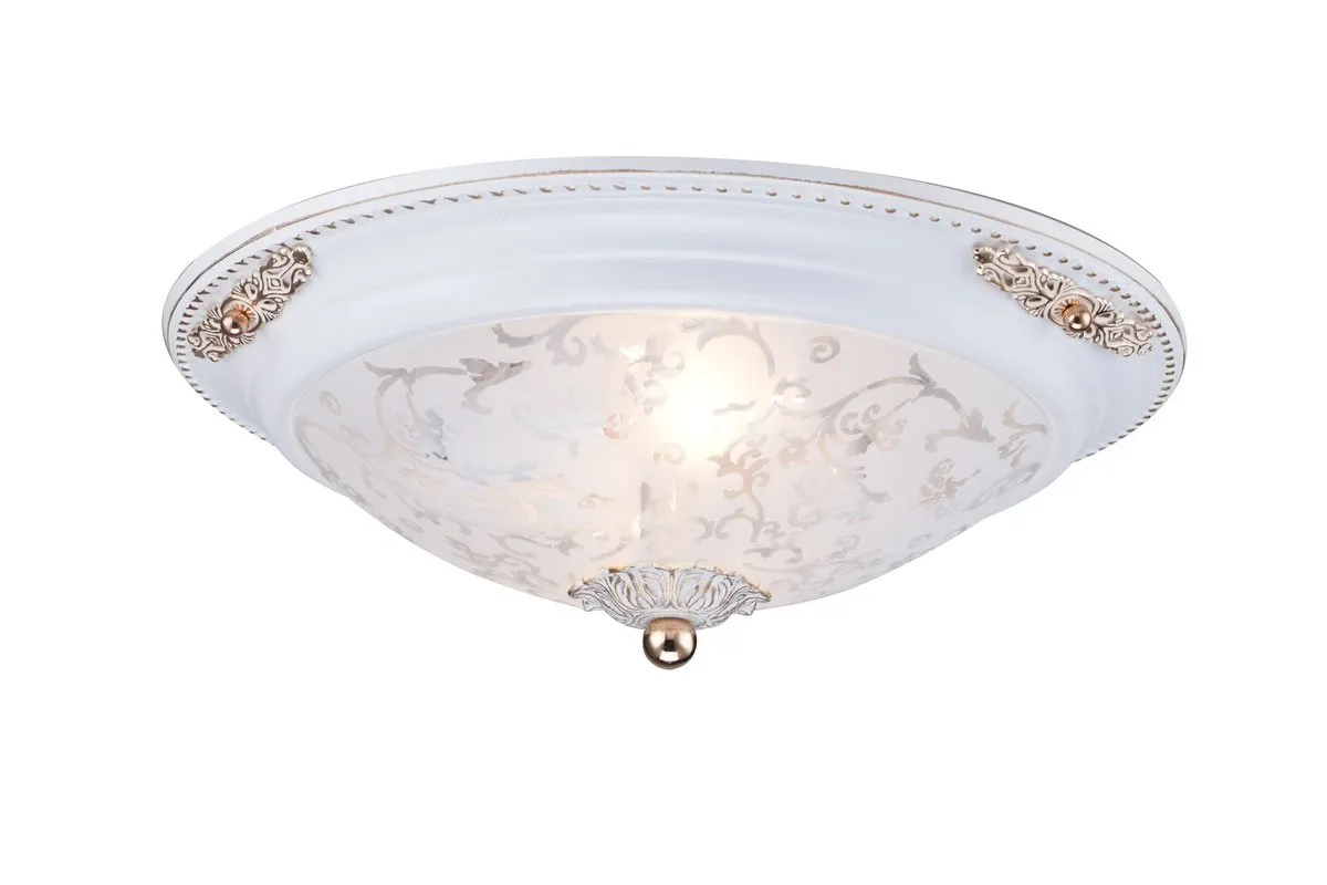 C907-CL-02-W Потолочный Светильник Ceiling & Wall 0K 120° IP 20 Металл, Стекло E14 Белый и Золото Белый 40Вт