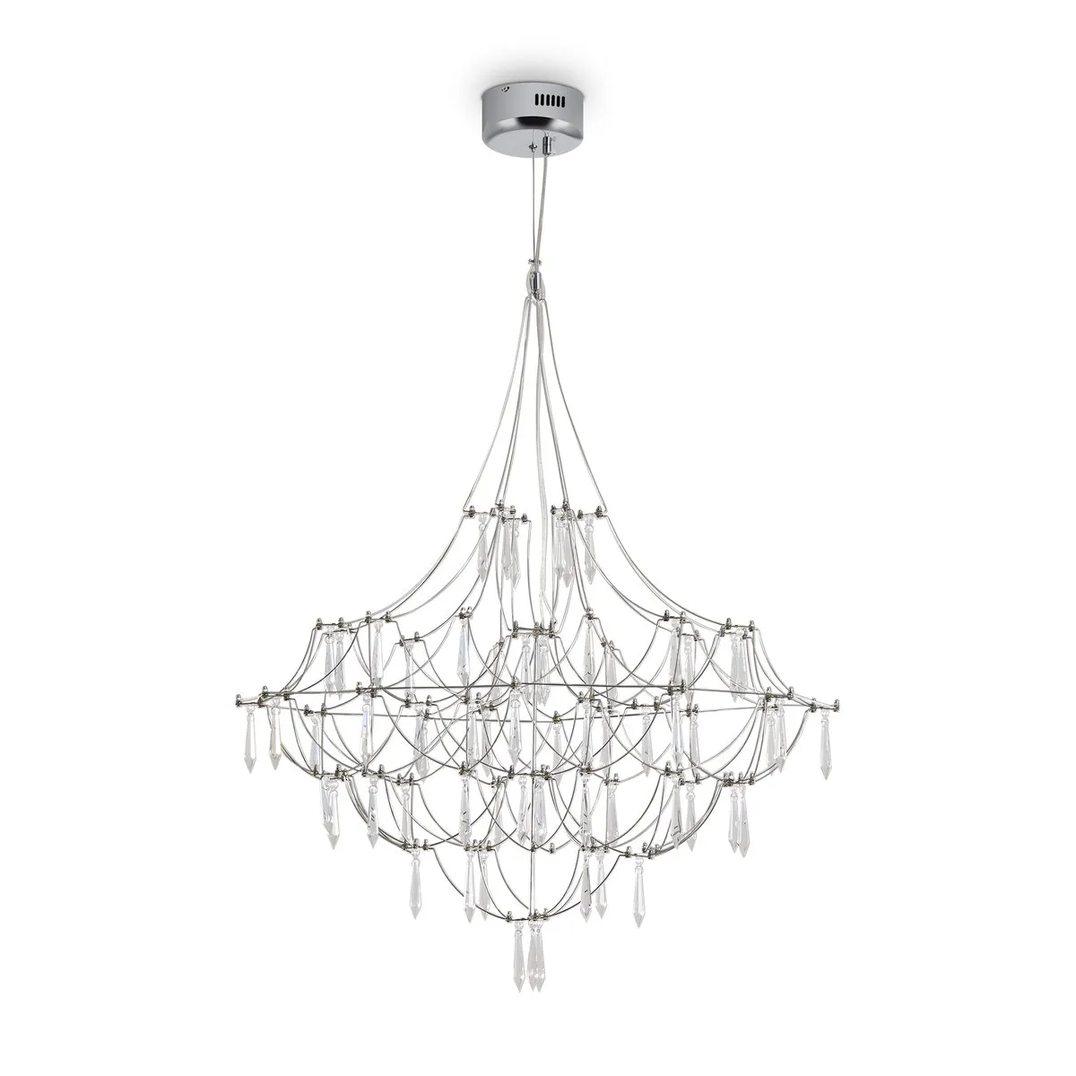 FR6138PL-L44CH Подвесной Светильник LED 3000K 120.0° IP 20 Металл, Хрусталь LED Хром Прозрачный 44Вт