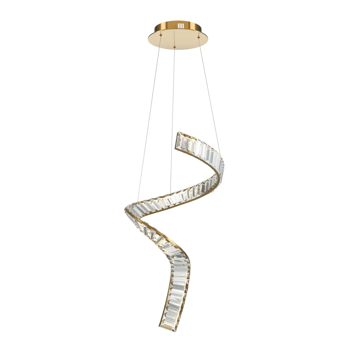 P097PL-L48BS3K Подвесной Светильник Pendant 3000K 180.0° IP 20 Металл, Хрусталь LED Латунь Прозрачный 48Вт