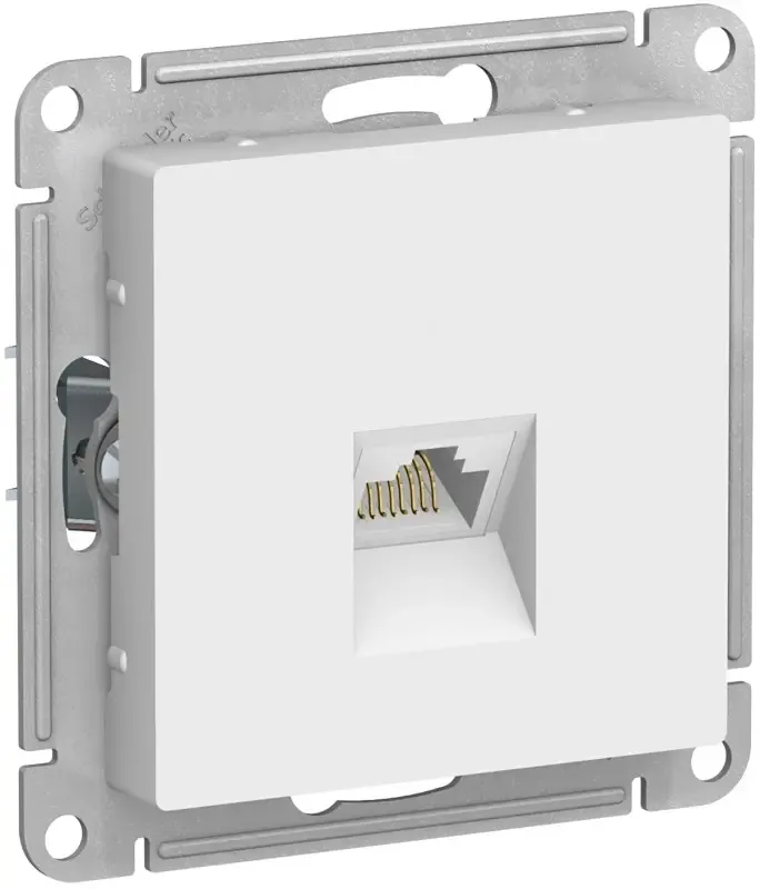 Розетка информационная RJ45 категория 6a Schneider Atlas Design (Белый) ATN000186