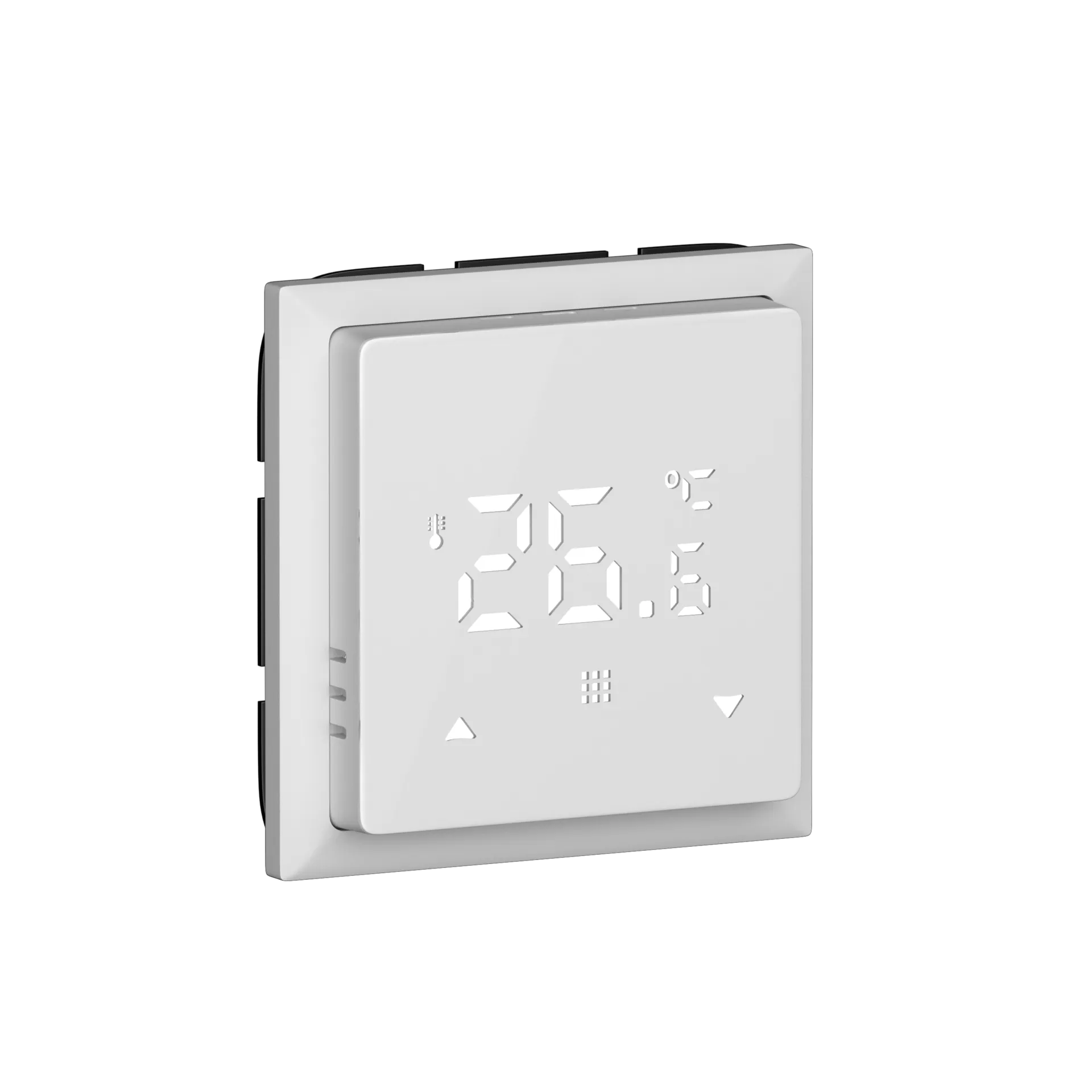DTEF16W-DA40833 Термостат с датчиком пола, программируемый, 16 A, 55*55 мм., белое стекло
