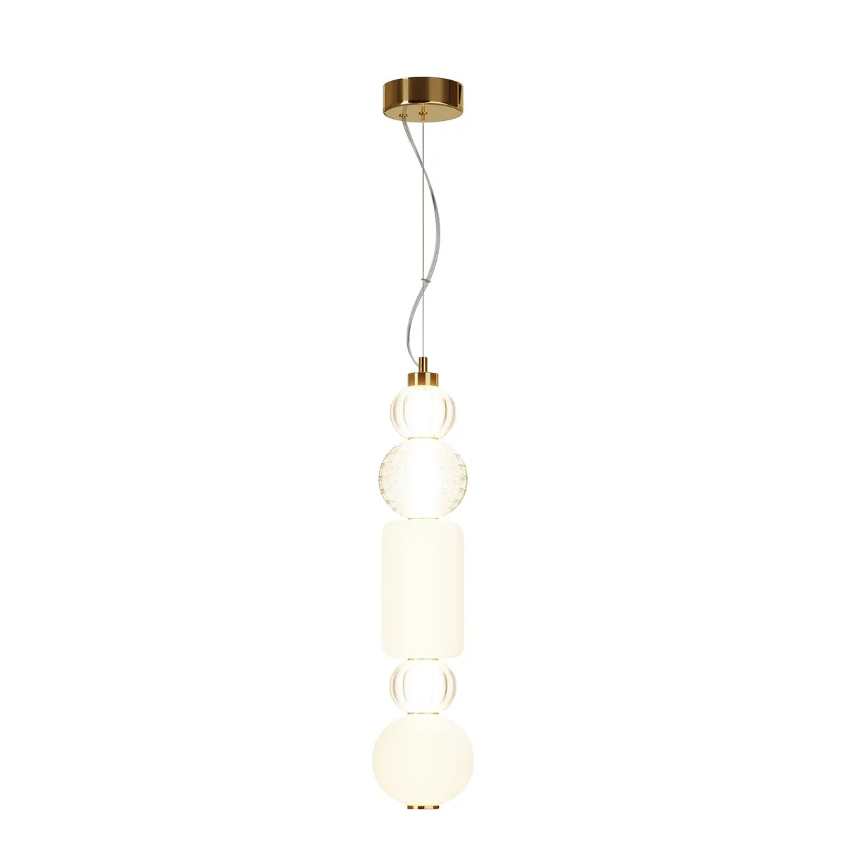 P069PL-L35G3K Подвесной Светильник Pendant 3000K 360.0° IP 20 Металл, Стекло LED Золото Прозрачный и белый 35Вт