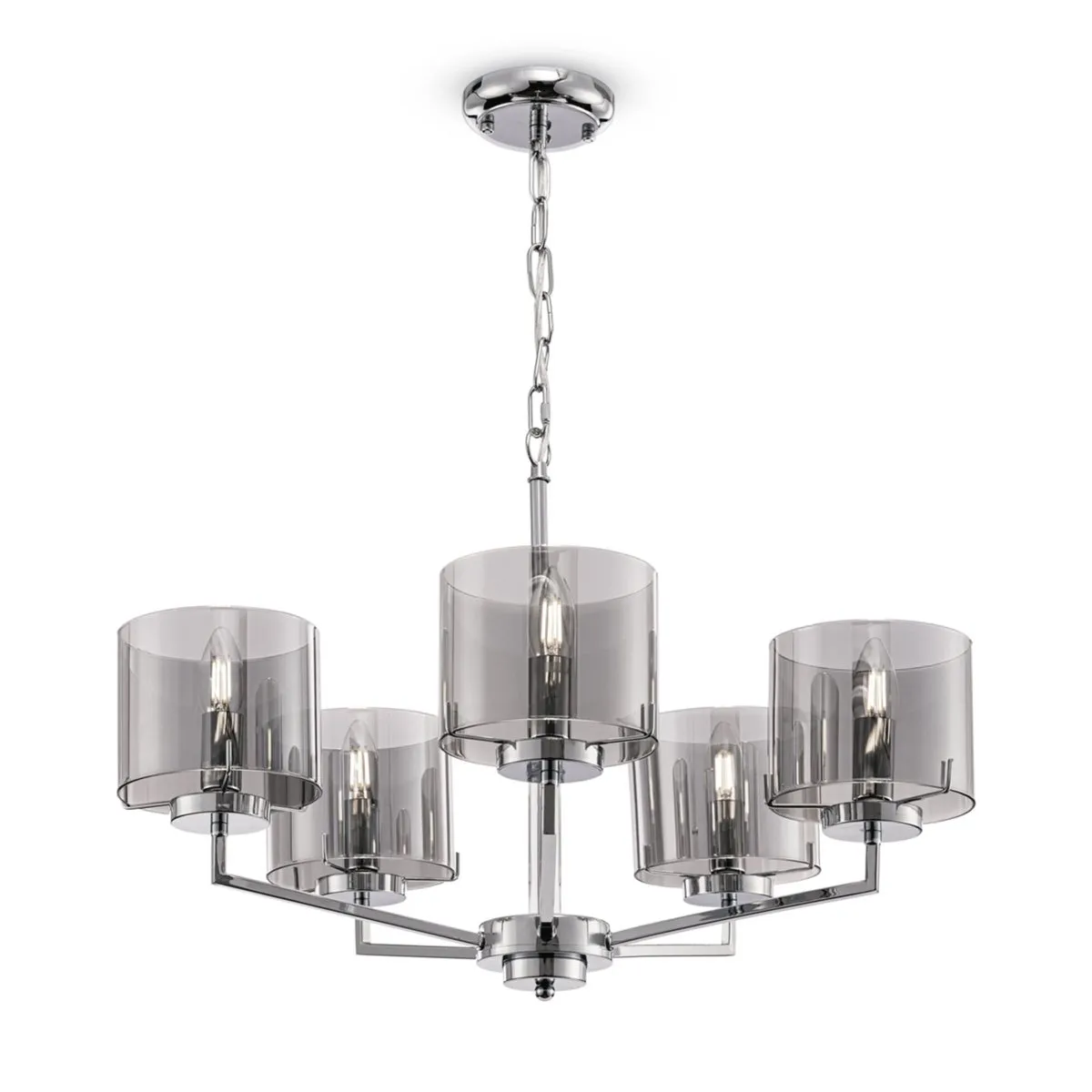 FR5096PL-05CH Люстра Modern 0K IP 20 Металл, Стекло E14 Хром Дымчатый 40Вт