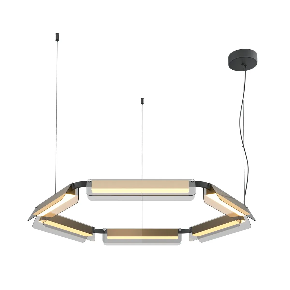 MOD296PL-L60BS3K Подвесной Светильник Modern 3000K 120.0° IP 20 Металл, Стекло LED Черный и Латунь Серый 60Вт