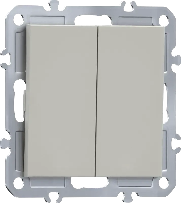 DB10500/DE29535 Выключатель Donel A07 МАТОВЫЙ КАШЕМИР  2 клавиши