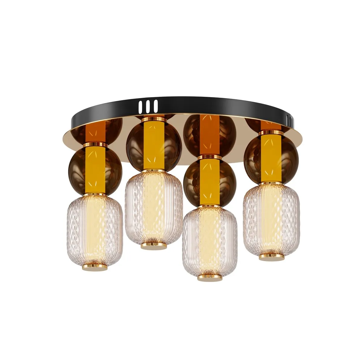 MOD273CL-L60G3K Потолочный Светильник Modern 3000K 360.0° IP 20 Металл, Стекло LED Золото Янтарный