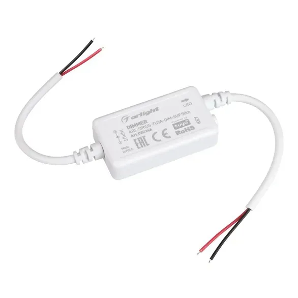 Диммер ARL-SIRIUS-TUYA-DIM-SUF Slim (12-24V, 1x6A, 2.4G) (Arlight, IP20 Пластик, 3 года) 032346