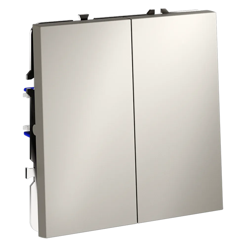 VLS020603 Выключатель с самовозвратом встраиваемый VOLTUM S70 двухклавишный 10А, (кашемир)