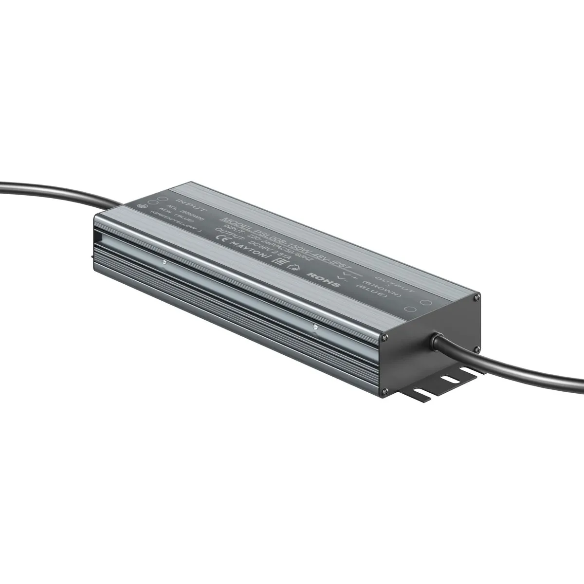 PSL008-150W-48V-IP67 Светильник Блоки питания 48В 0K 120° IP 67 Алюминий Серебро 150Вт