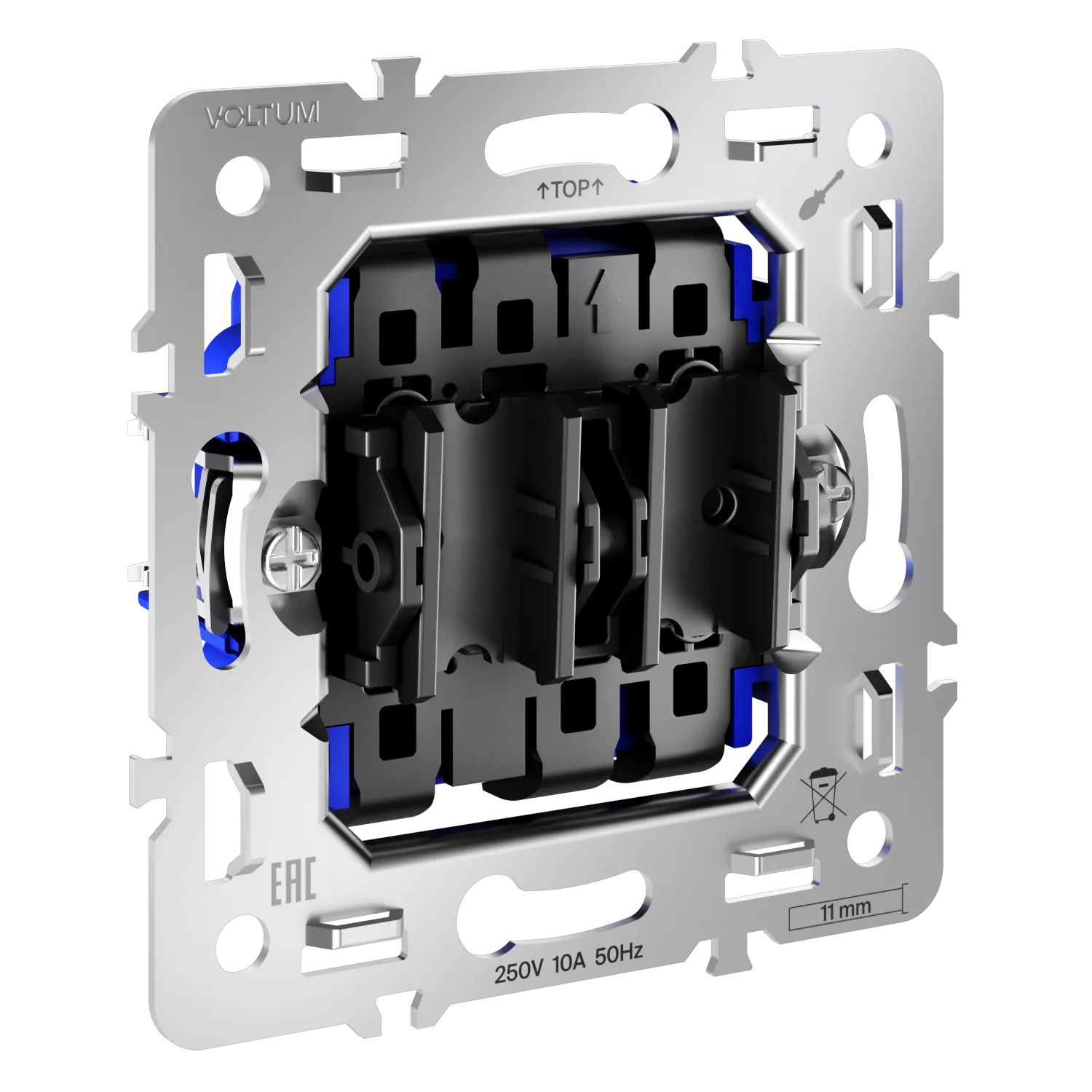 VLS0201M Механизм выключателя двухклавишного 10А, S70