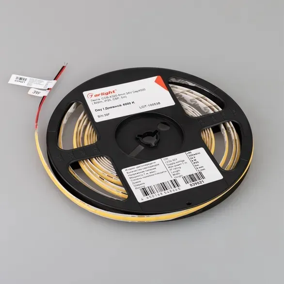 Светодиодная лента COB-X320-8mm 24V Day4000(8 W/m, IP20, CSP, 5m) (Arlight, -) 039021