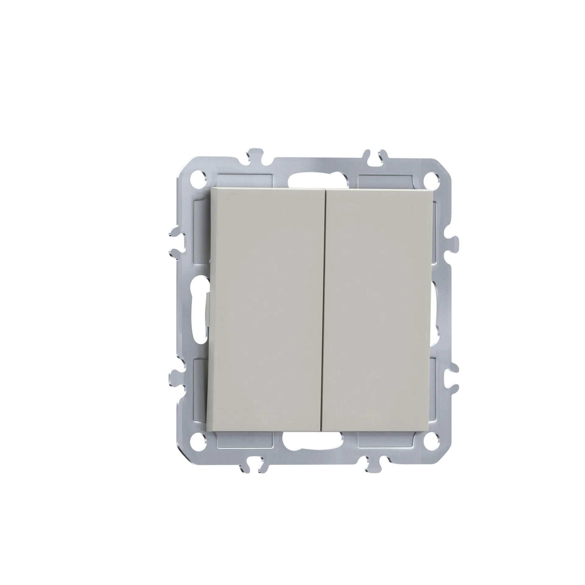 DB25100-DE29535 Кнопочный выключатель 2-х клавишный, 10A 250В, матовый кашемир Donel A07