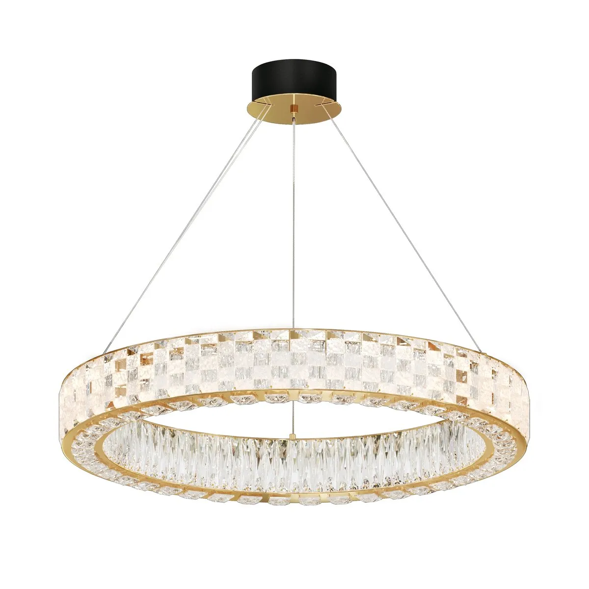 MOD336PL-L170G3K Подвесной Светильник Modern 3000K 120.0° IP 20 Металл, Хрусталь LED Золото Прозрачный 64Вт