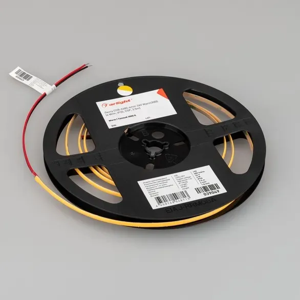 042032 Светодиодная лента COB-X480-4mm 24V Warm3000 (4 W/m, IP20, CSP, 5m) (Arlight, -)