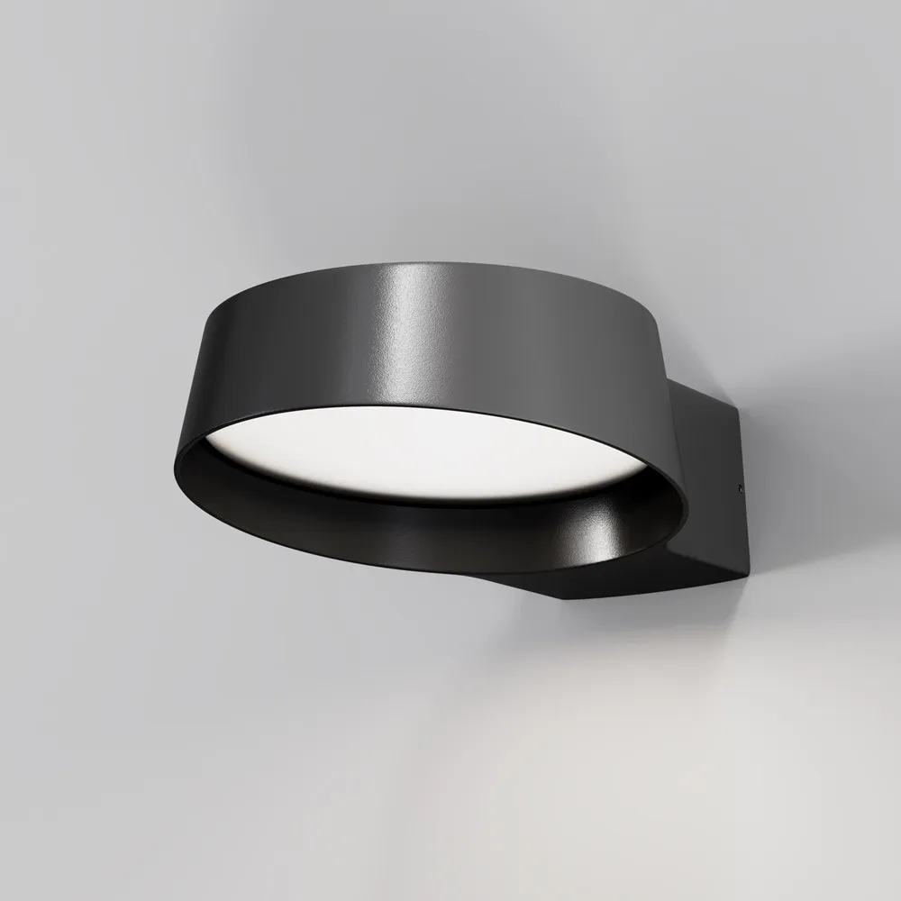 O443WL-L12GF3K Настенный Светильник Outdoor 3000K 108.0° IP 54 Алюминий и стекло LED Графит 12Вт