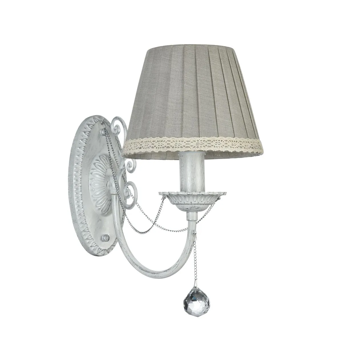 FR2759-WL-01-W Настенный Светильник Classic 0K 120° IP 20 Металл, Лен E14 Белый Льняной 40Вт