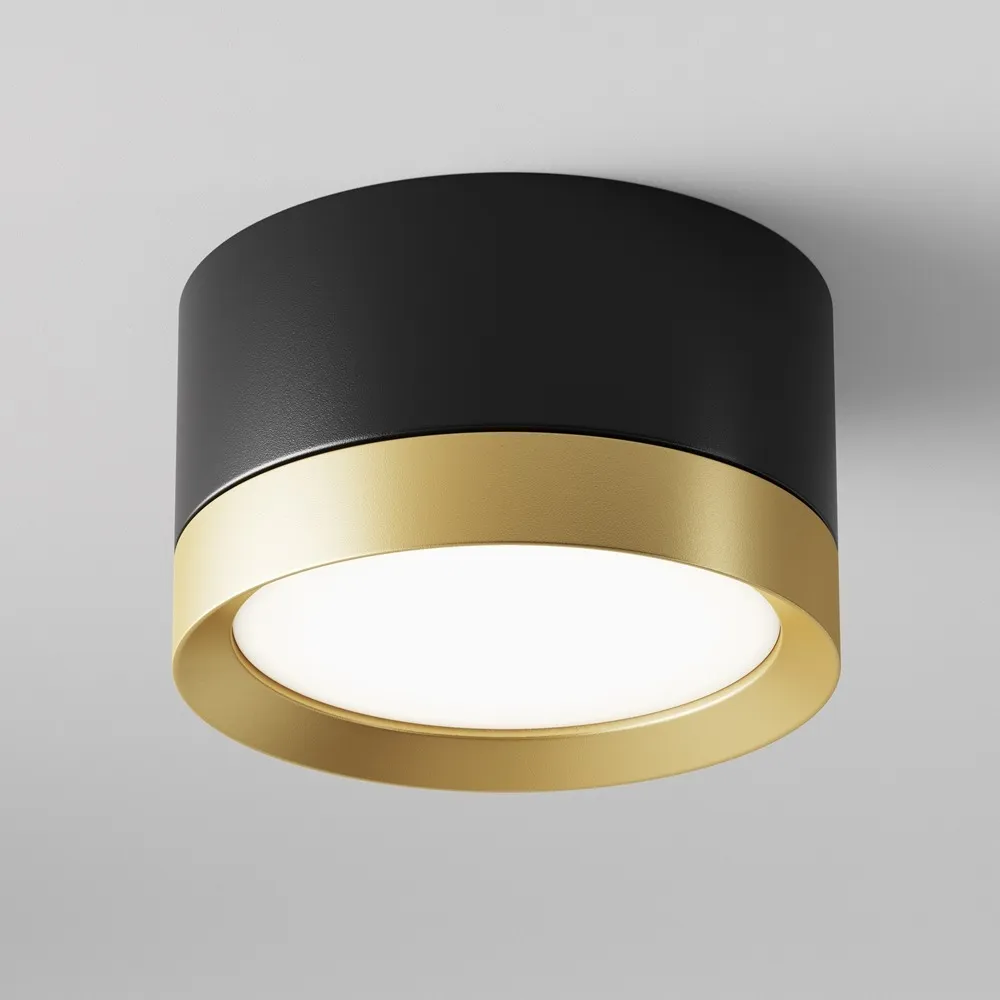 C086CL-GX53-SRD-BG Потолочный Светильник Ceiling 0K IP 20 Алюминий и пластик GX53 Черный с Золотом 12Вт
