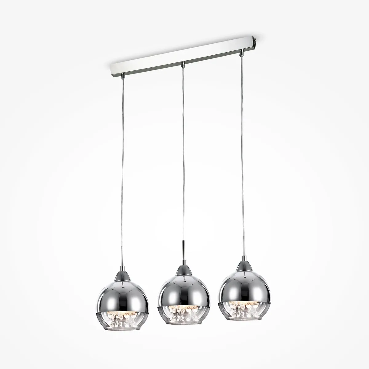 P012-PL-03-N Подвесной Светильник Pendant 0K 24° IP 20 Металл, Стекло E14 Никель Прозрачный 40Вт