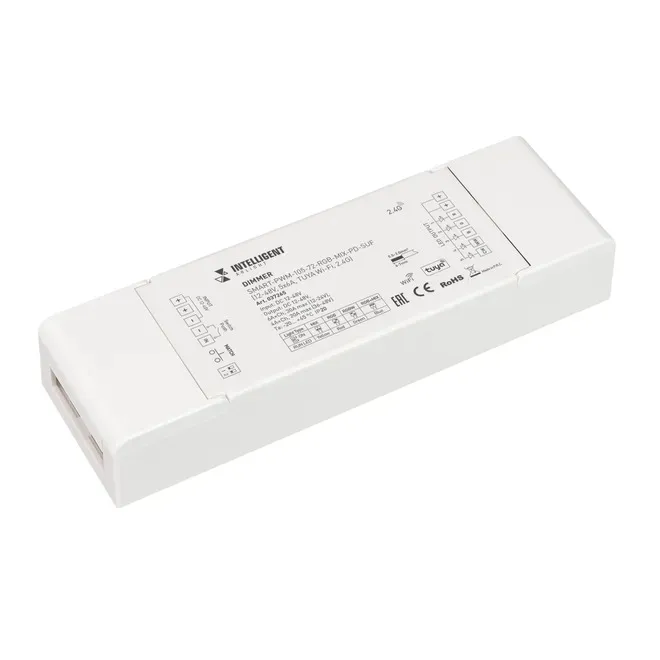 INTELLIGENT ARLIGHT Диммер SMART-PWM-105-72-RGB-MIX-PD-SUF (12-48V, 5x6A, TUYA Wi-Fi, 2.4G) (IARL, IP20 Пластик, 5 лет) 037265