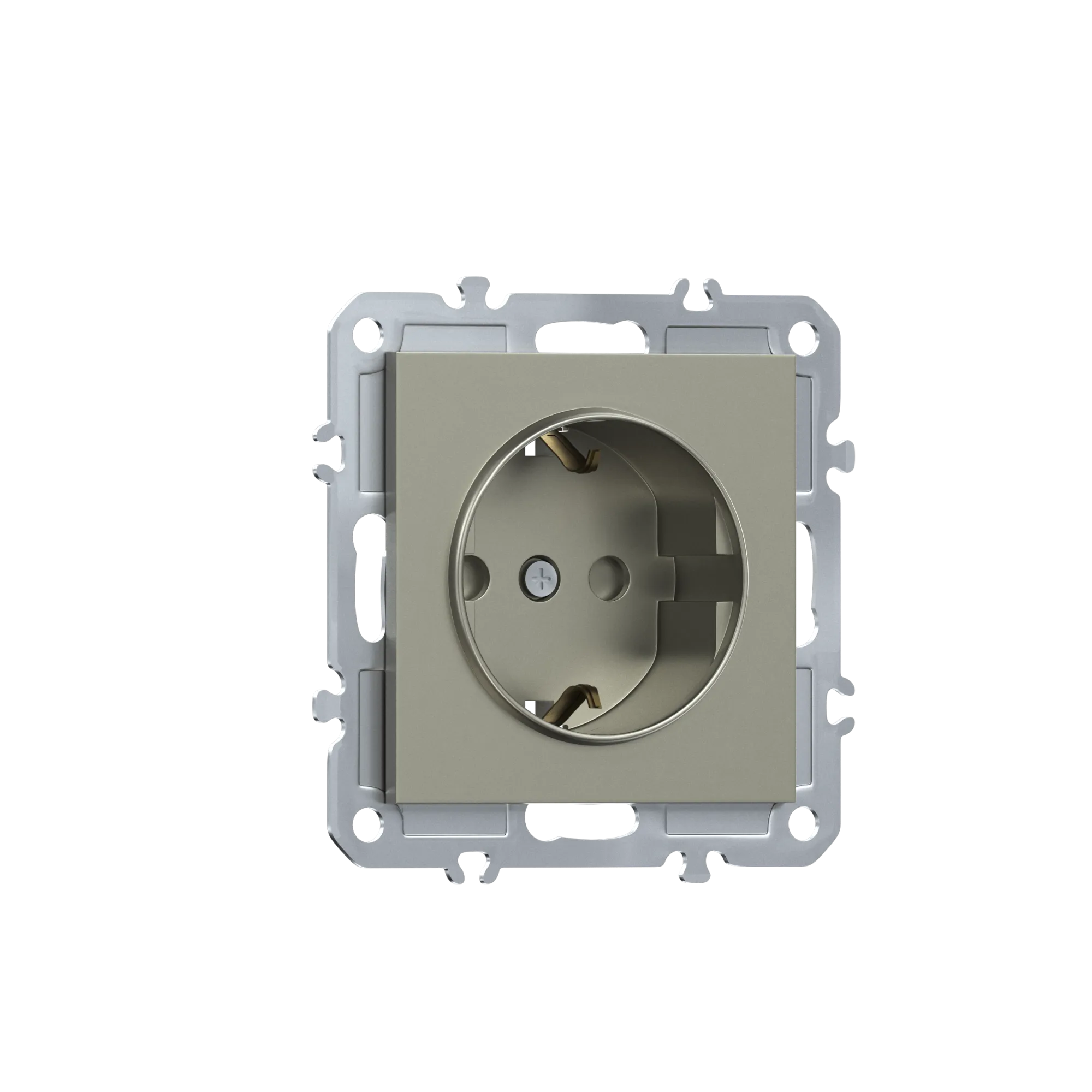 DB18800-DE22051 Розетка 220В с заземлением 1-я, со шторками, 16А, на винтах, шампань Donel A07