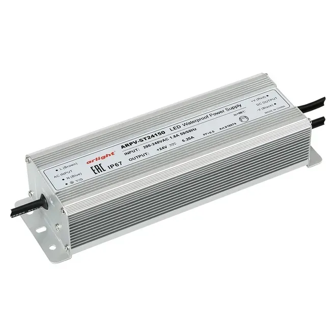 Блок питания ARPV-ST24150 (24V, 6.3A, 150W) (Arlight, IP67 Металл, 3 года) 018974