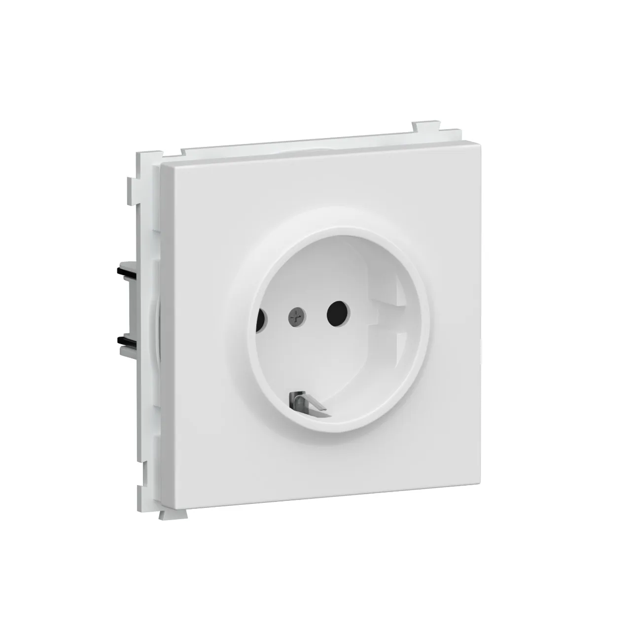 DA18800-DA22033 Розетка с заземлением и шторками Schuko 16А 250 В, на винтах, матовый белый Donel R98