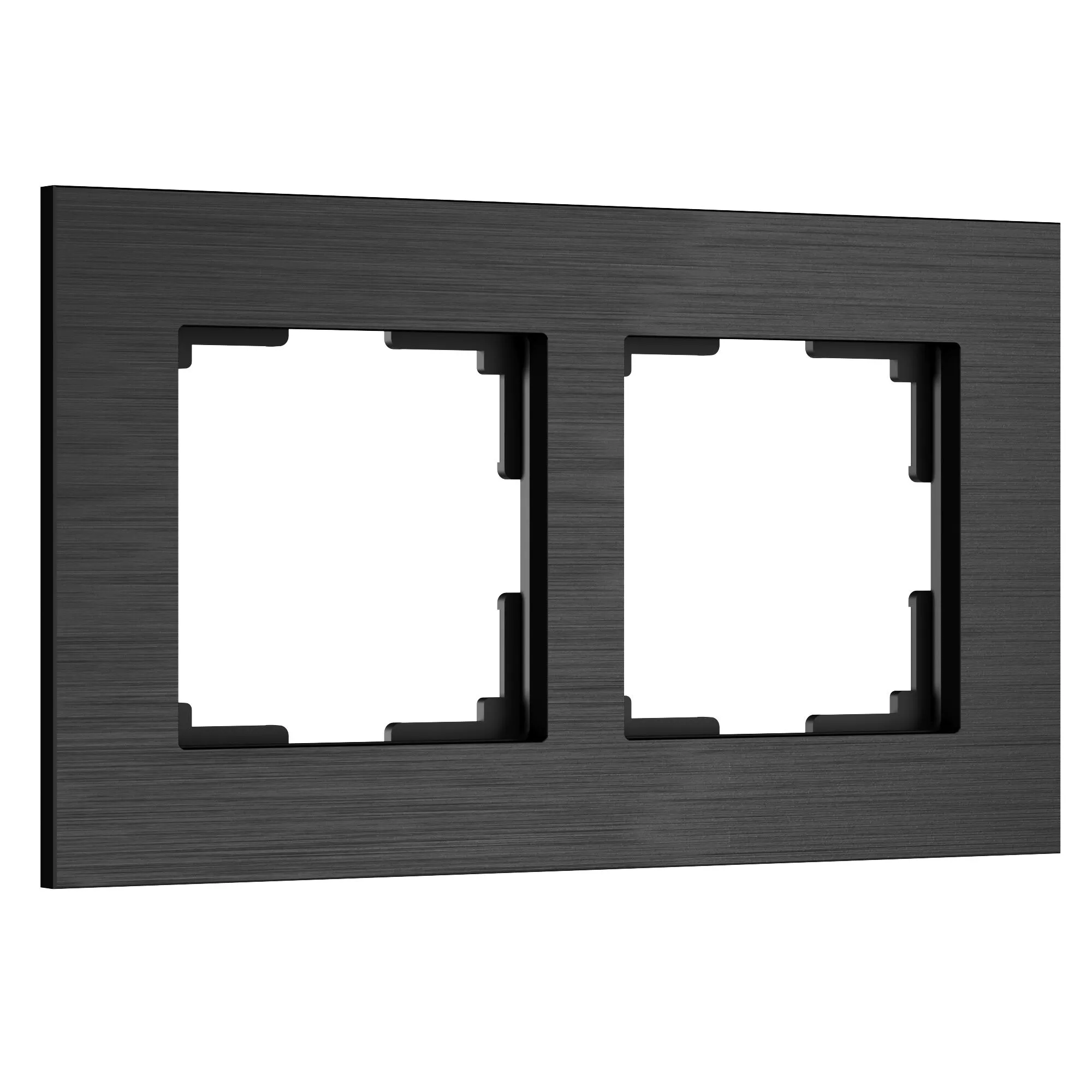 W0023508 Рамка из металла на 2 поста АluMax черный алюминий